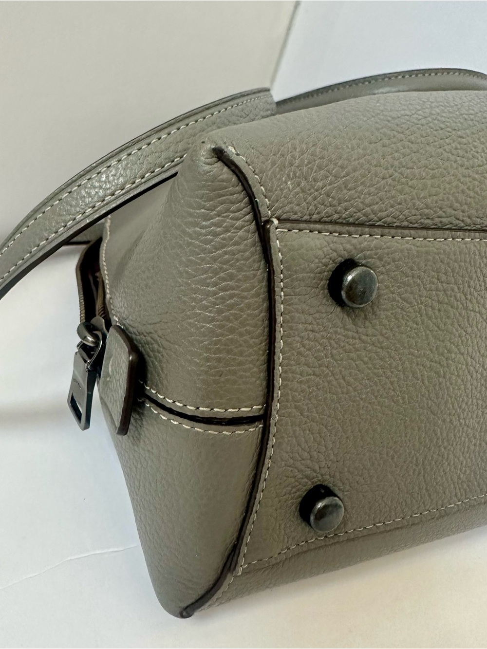COACH Quinn Satchel Pebble Leather Hand/Shoulder/Crossbody 30951 Heather Gray - Picture 11 of 14